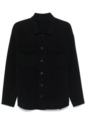 Midnight blue wool shirt jacket LOW BRAND | L1JFW24256791E044